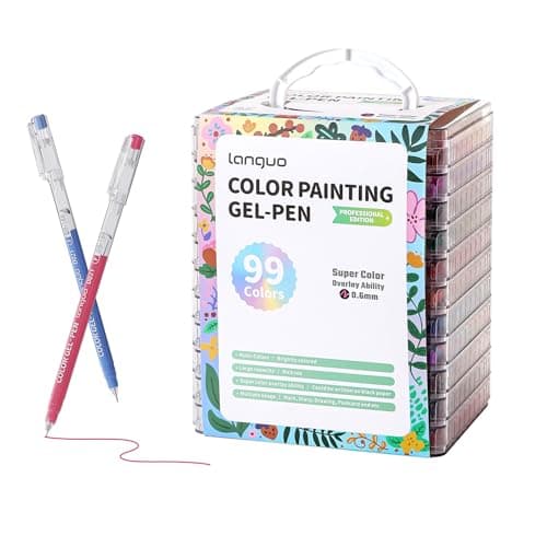 languo Acrylic Gel Pens for Coloring 99 Colors Set Gel Colored Pens Marker Perfect Gel Pens for Adult Drawing Doodling Journaling Art Supplies and DIY Crafts