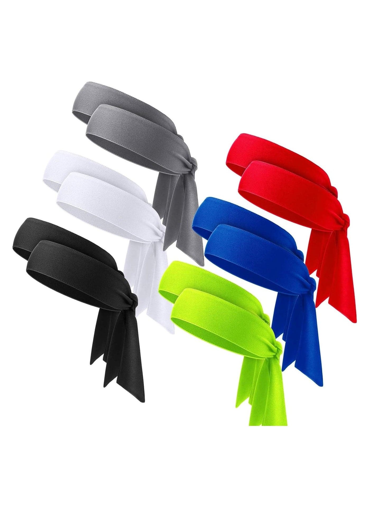 12 Pieces Sports Headband Head Tie Tennis Headbands Sweatbands Wristbands Wrap Ideal for Working Out, Tennis, Basketball, Softball, Running Workout