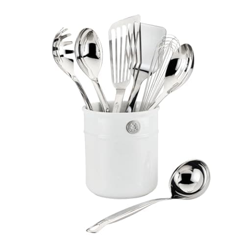 Hestan Provisions, Chef's Tools, Ultimate Set, 8-Piece, Stainless Steel Utensil set with Porcelain Bain Marie
