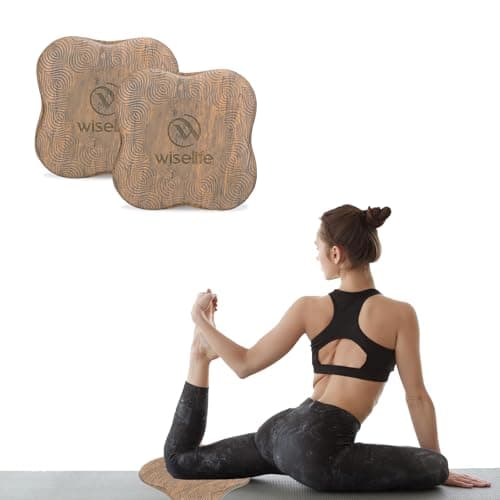 WISELIFE KneePad | High Density Premium ECO-TPE Foam Material Pro-Grip Texture Soft Surface, Kneeling Support for Yoga, Cushion for Knees, Hands, Wrists, and Elbows (Mahogany PRO - Set of 2)