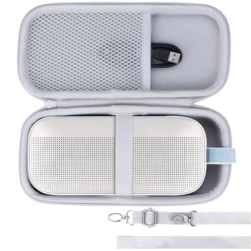 Lebakort Hard Case Compatible with Bose SoundLink Flex 2nd Gen/Bose SoundLink Flex Portable Speaker, Off White Case