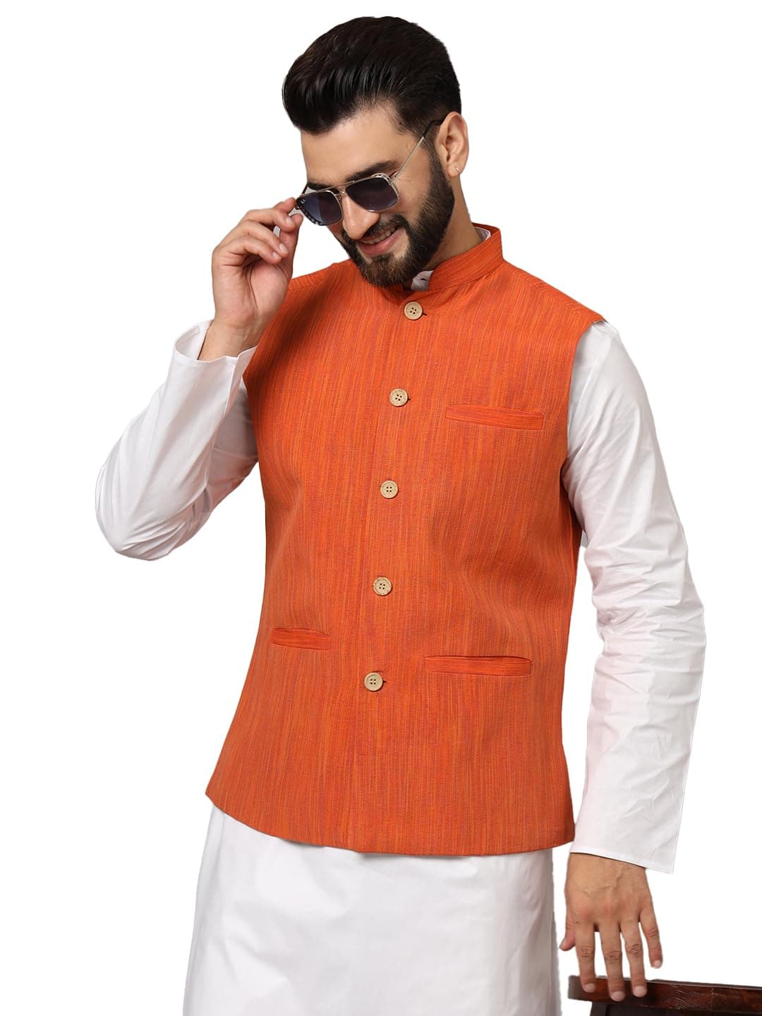 LATEST CHIKAN Men's Nehru Jacket/Waistcoat Sophisticated Ethnic Wear - SARRI-DJ-O-42