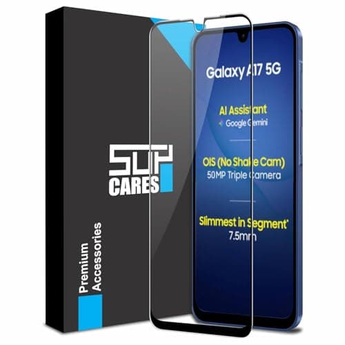 SupCares Tempered Glass for Samsung Galaxy A17, Galaxy M17, M36, F36 and Galaxy F17 (6.7 Inch) With Installation Kit | Military-Grade Gorilla Screen Protector | Edge to Edge Coverage | Black