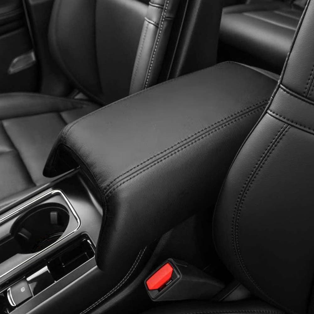 DEYTOP Center Console Cover for Lincoln Corsair 20202025 Car Armrest Cover for Lincoln Corsair 2023 2024 2025 Accessories AntiScratch Leather Armrest Protector Black with Black Stitches