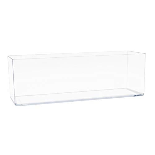 Royal Imports Flower Vase Acrylic Rectangle- Decorative Centerpiece, Succulent Planter Pot for Home or Wedding - Non Breakable Plastic, 4" X12 Low Square - Clear