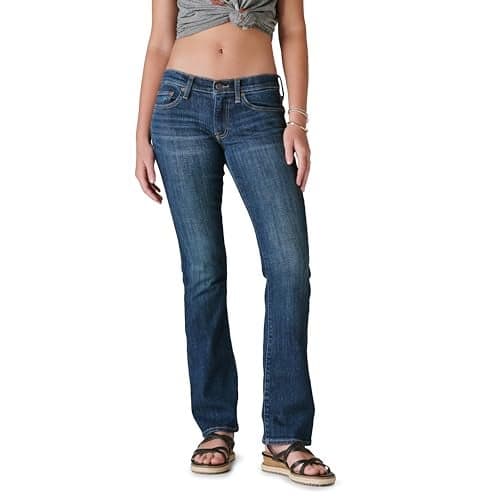 Lucky Brand Women's Mid Rise Sweet Bootcut Jean, Agate, 28W X 32L