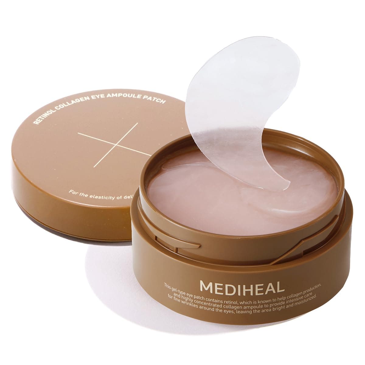 Mediheal Retinol Collagen Under Eye Patches Korean Hydrogel Eye Pads with 95 Retinol 5 Micro Collagen Nourishing Non Irritating Eye Gel Mask Sealing Cap Spatula Included