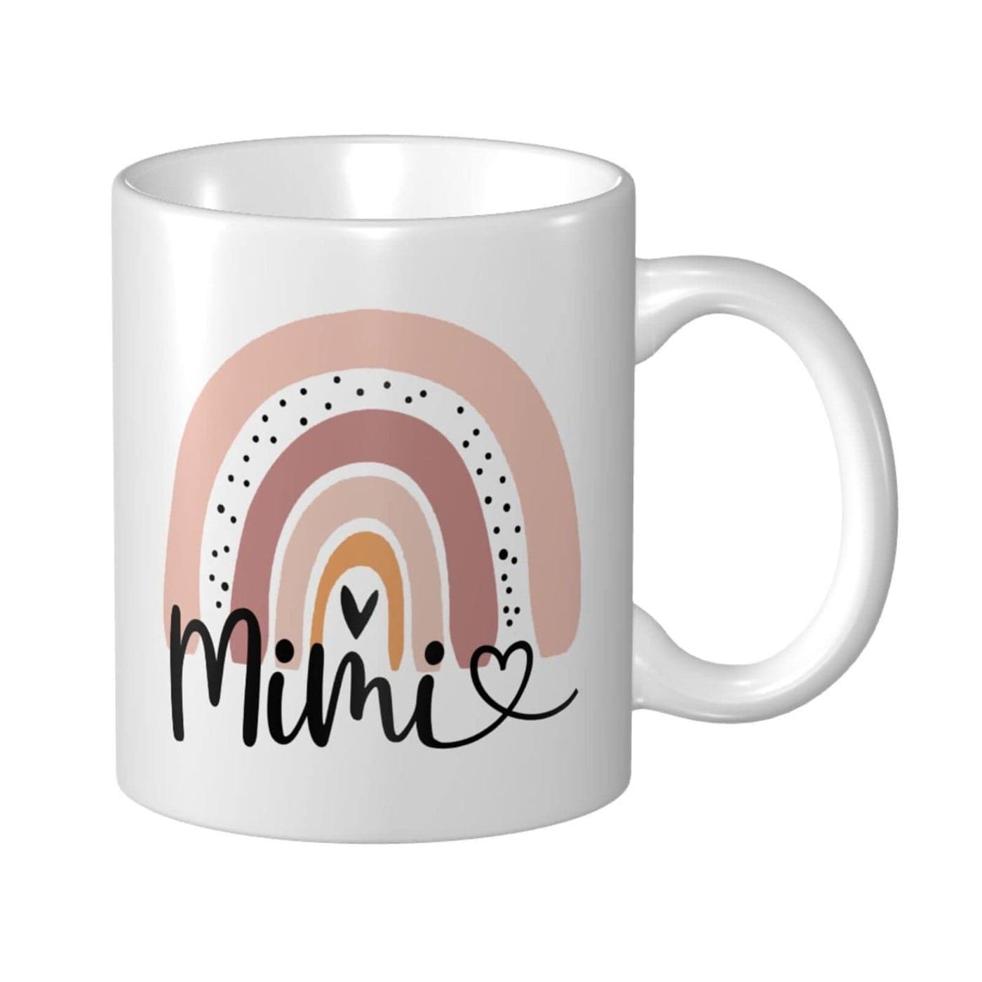 Wisedeal Funny Mimi Coffee Mug Novelty Christmas Birthday Gifts Mug for Women Nana Grandma Grandmother from Granddaughter or Grandson Rainbow Teacup Gifts Ceramic White 11 Oz