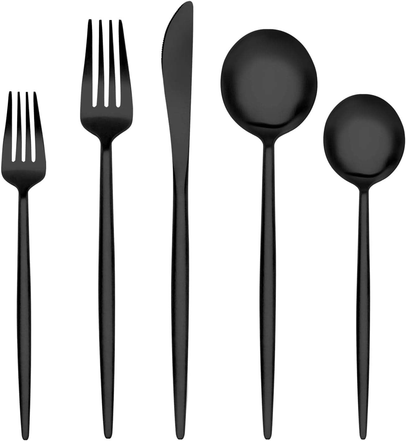 Matte Black Silverware SetBEGEEL 20 Piece Stainless Steel Flatware SetService for 4Satin Finish TablewareCutlery SetsUtensil Sets for Kitchen and HomeDishwasher Safe