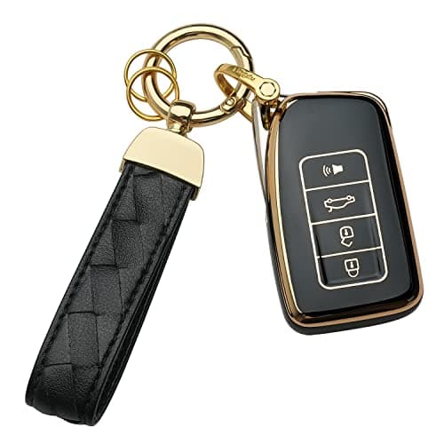 Bqepe For Lexus Key Fob Cover Keychain Fit for Lexus RX ES GS LS NX RS GX LX RC LC Smart Key Shell Case Black