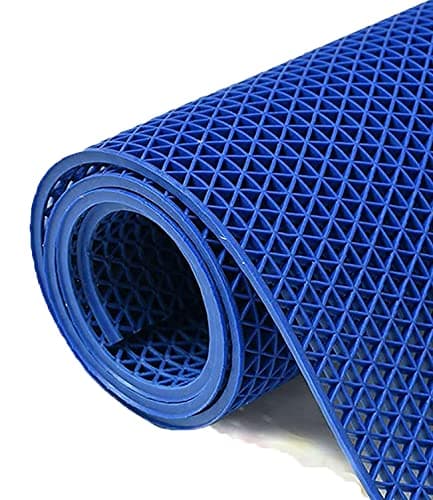amazelo cart Anti Skid PVC Rubber Rectangular Mat Large Size Home Entrance Commercial Doormat Waterproof Mud Dirt Trapper Indoor Outdoor Floor Carpet Plastic Non Slip for Hotel, Office (2x3ft, Blue)