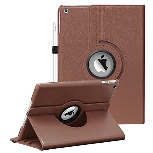 Apple iPad 10.2 Case - Fit for iPad 9th, 8th & 7th Generation - Rotating 360 Degree - Sleep Wake Function - Brown