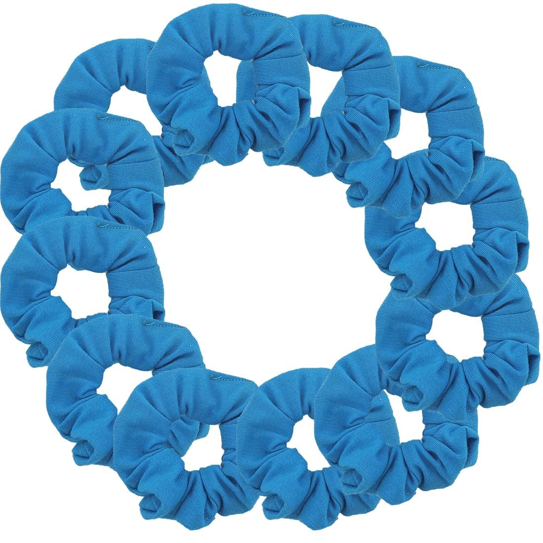 12 Pack Solid Hair Ties Scrunchies Blue