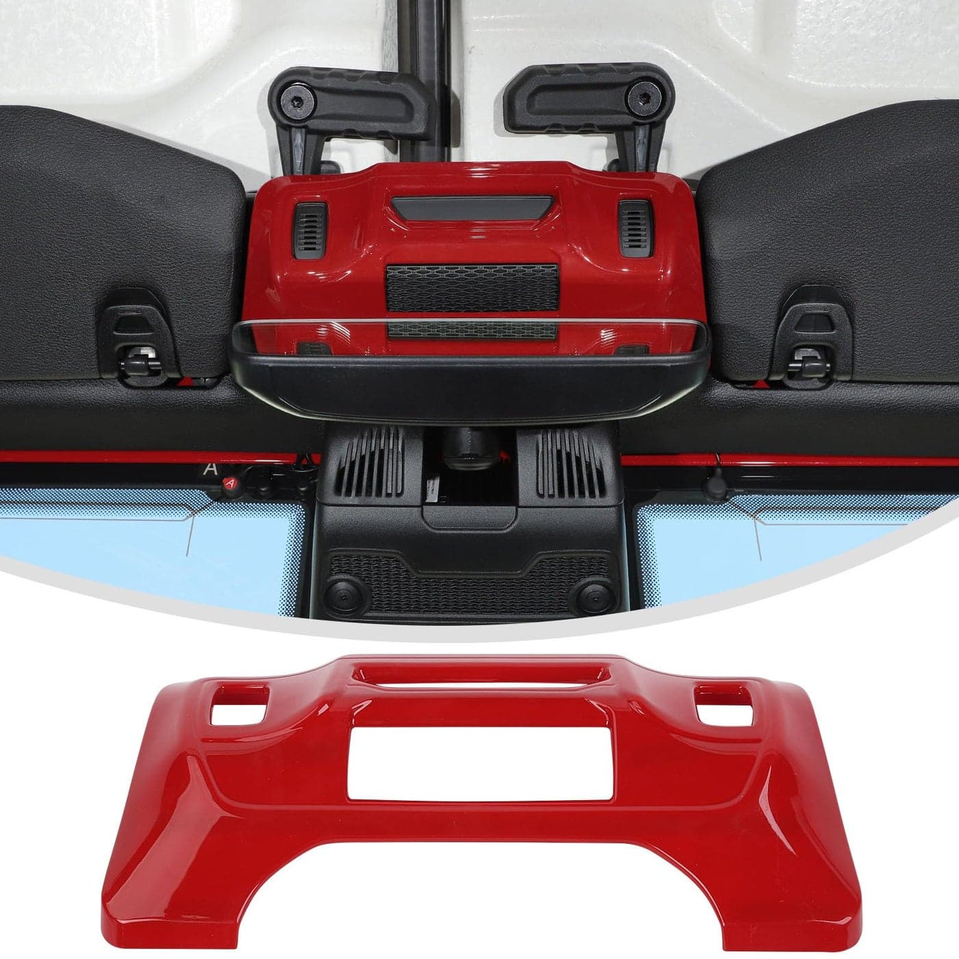 Linskip OneTouch Roof Panel Trim Compatible with 2024 2025 Jeep Wrangler JL 4XE Gladiator JT Overhead Feature Decor Cover for Jeep Wrangler Interior AccessoriesRed