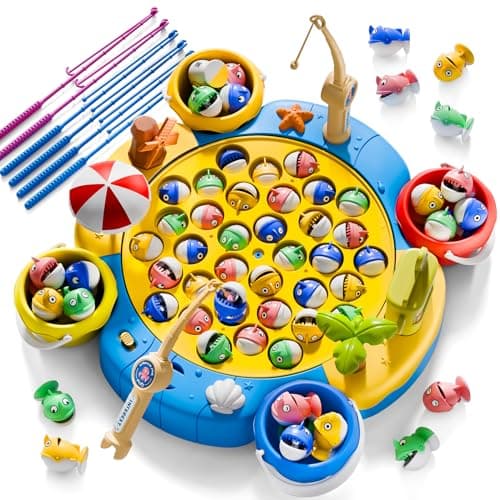 66 PCS Magnetic Fishing Game for Kids Toddlers 35 Board Game for Kids 46 18 Players Fishing Toys for Boys 3 4 5 6 7 8 Year Old with 360 Rotation Ideas Birthday Gifts for 3 4 5 6 7 8 Year Old