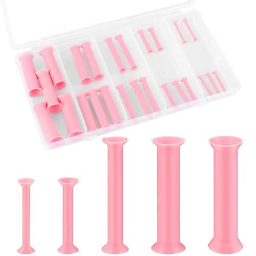 25 Pcs Resin Hole Makers with 5 Sizes 23468mm Luxiv DoubleSide Suction Hole PreDrilling Tool for Resin No Drill Hole Mold for Making Jewelry Keychain Bookmakers Earring Ornaments Pink