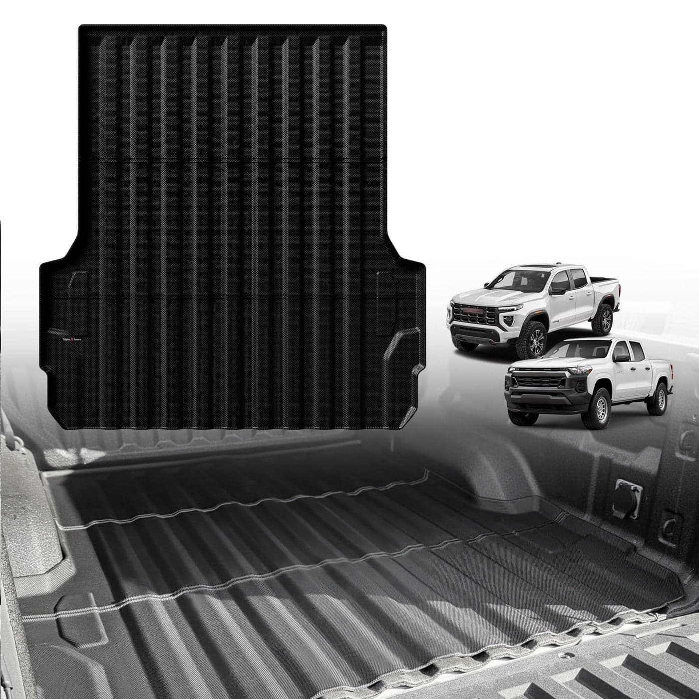 TripleAliners Truck Bed Mat Compatible with Chevy ColoradoGMC Canyon 2023 2024 2025 2026 Accessories 5FT Vehicle Perfectly Flush All Weather Protection TPE Heavy Duty Pickup Car Bed Cargo Mat