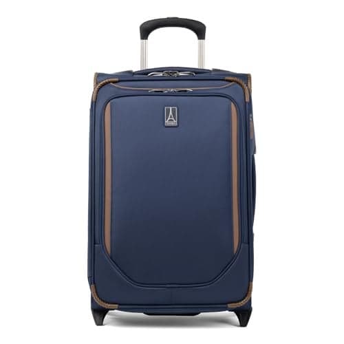 Travelpro Crew Classic Lightweight Softside Expandable Carry on Luggage, 2 Wheel Upright Rollaboard Suitcase, Men and Women, Carry On 22-Inch, Patriot Blue