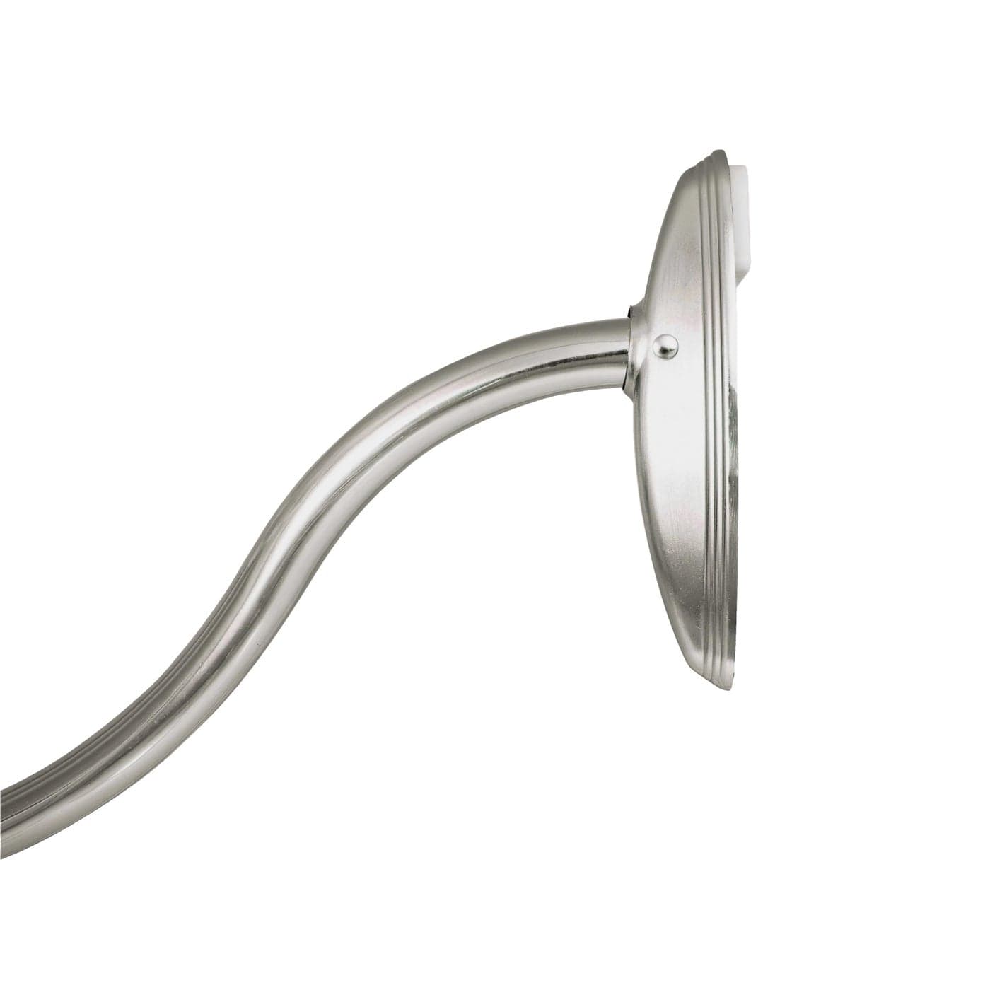 Kenney KN60961 Twist Fit No Tools Camlock Tension 6 Curved Shower Curtain Rod with NonSlip NonScratch Ends 5772 Adjustable Length Brushed Nickel 1 Diameter Rust Resistant Steel Tube