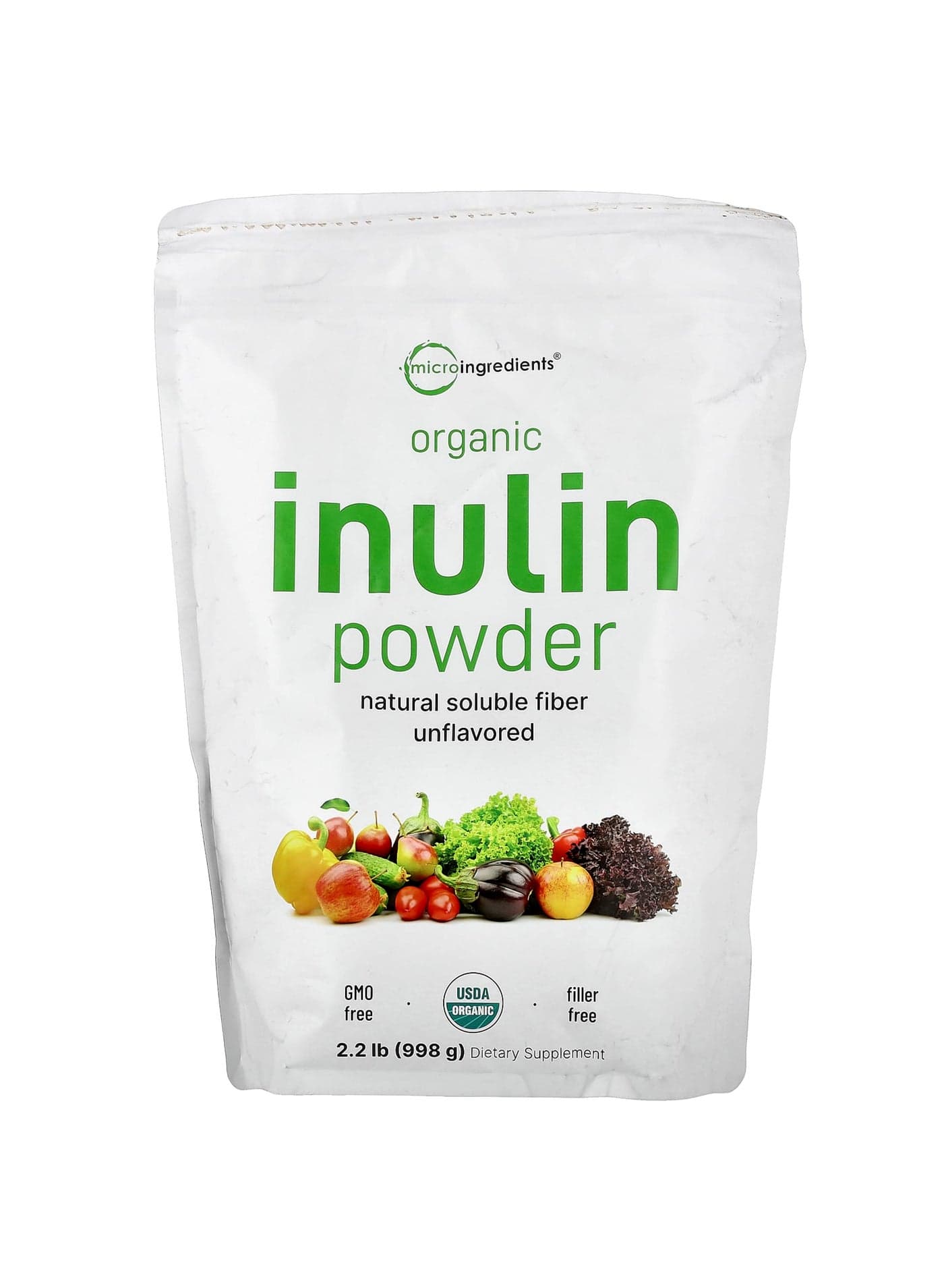 Organic Inulin Powder, Unflavored, 2.2 lb (998 g)