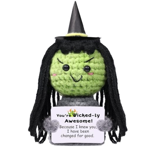 AICase Wicked Merch Wicked Dolls Elphaba Glinda Gifts Wicked Witch of The West Crochet Funny Positive Wicked Gifts Emotional Support Nuggets Gifts Handmade Cheer Gifts for WomenMoM Men Birthday
