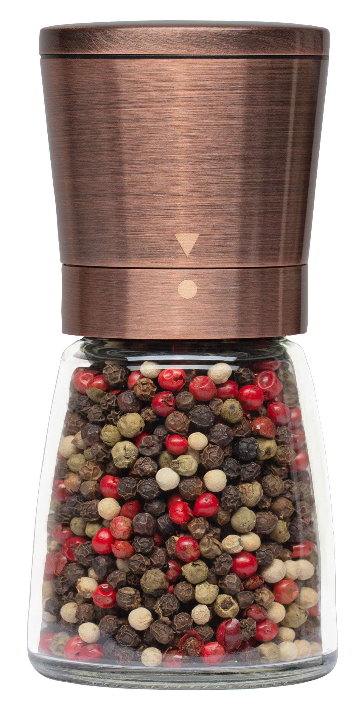 Copper Pepper Grinder or Pepper Mill, Manual Salt Grinder Refillable with Adjustable Coarseness, Black Pepper Grinder Made of Stainless Steel, Himalayan Salt and Sea Salt Grinder