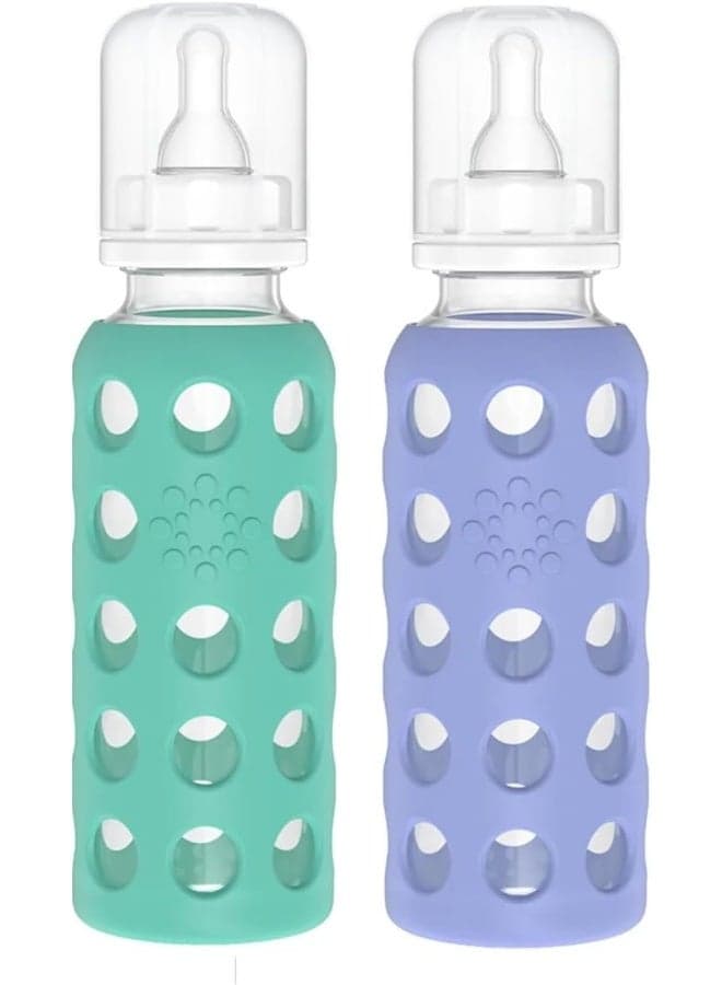 Lifefactory 9oz Glass Baby Bottle 2pk (Kale/Blueberry)