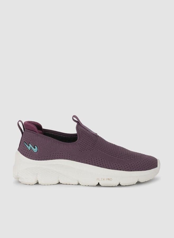 Women's Purple Slip On Walking Shoes - Lightweight Shoes, Elegant Design for Minimal Look