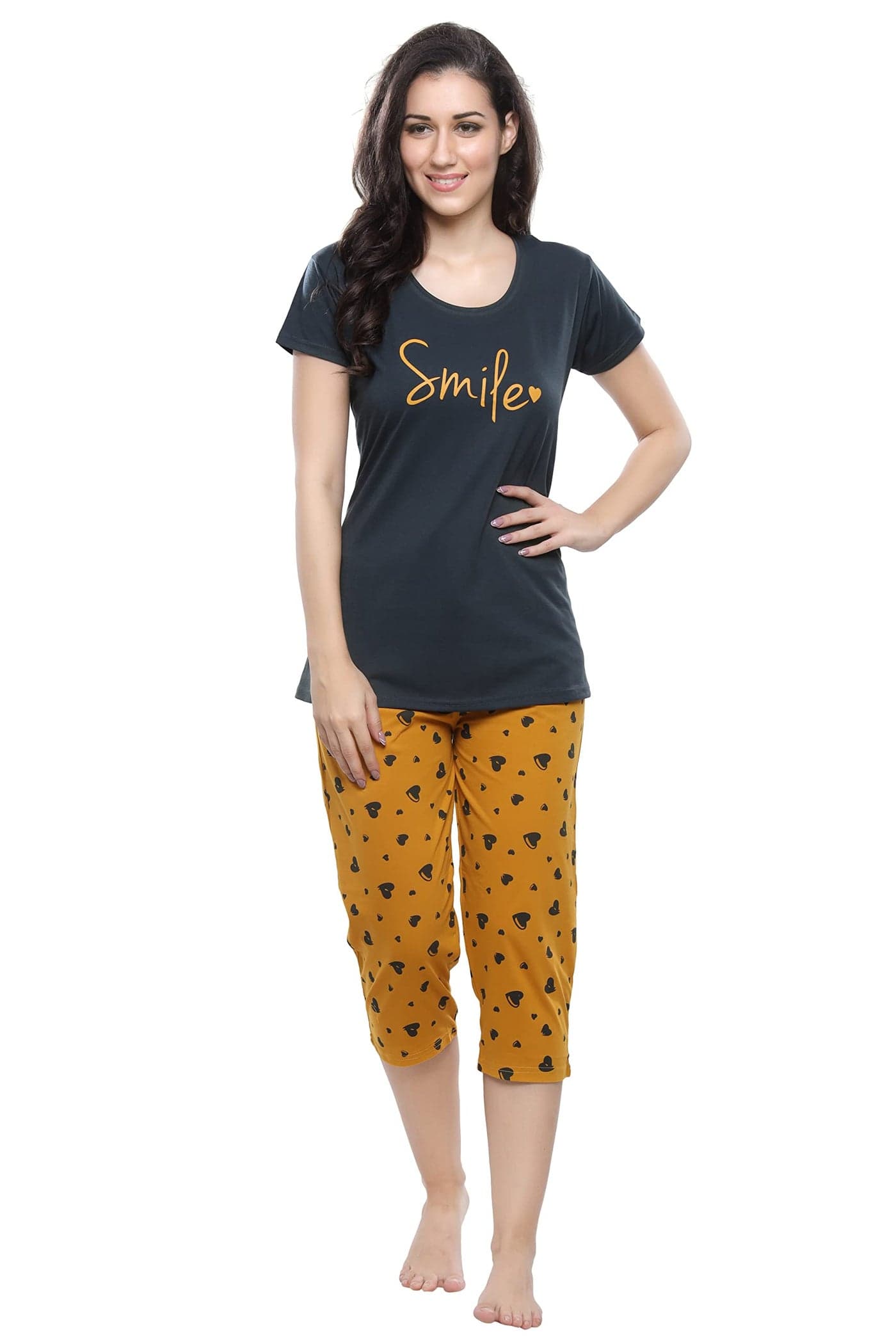DZZO Women's Cotton All Over Printed Night Suit, Pyjama Set, Nightwear (Pack of 2) (1012-MR_Green_L)