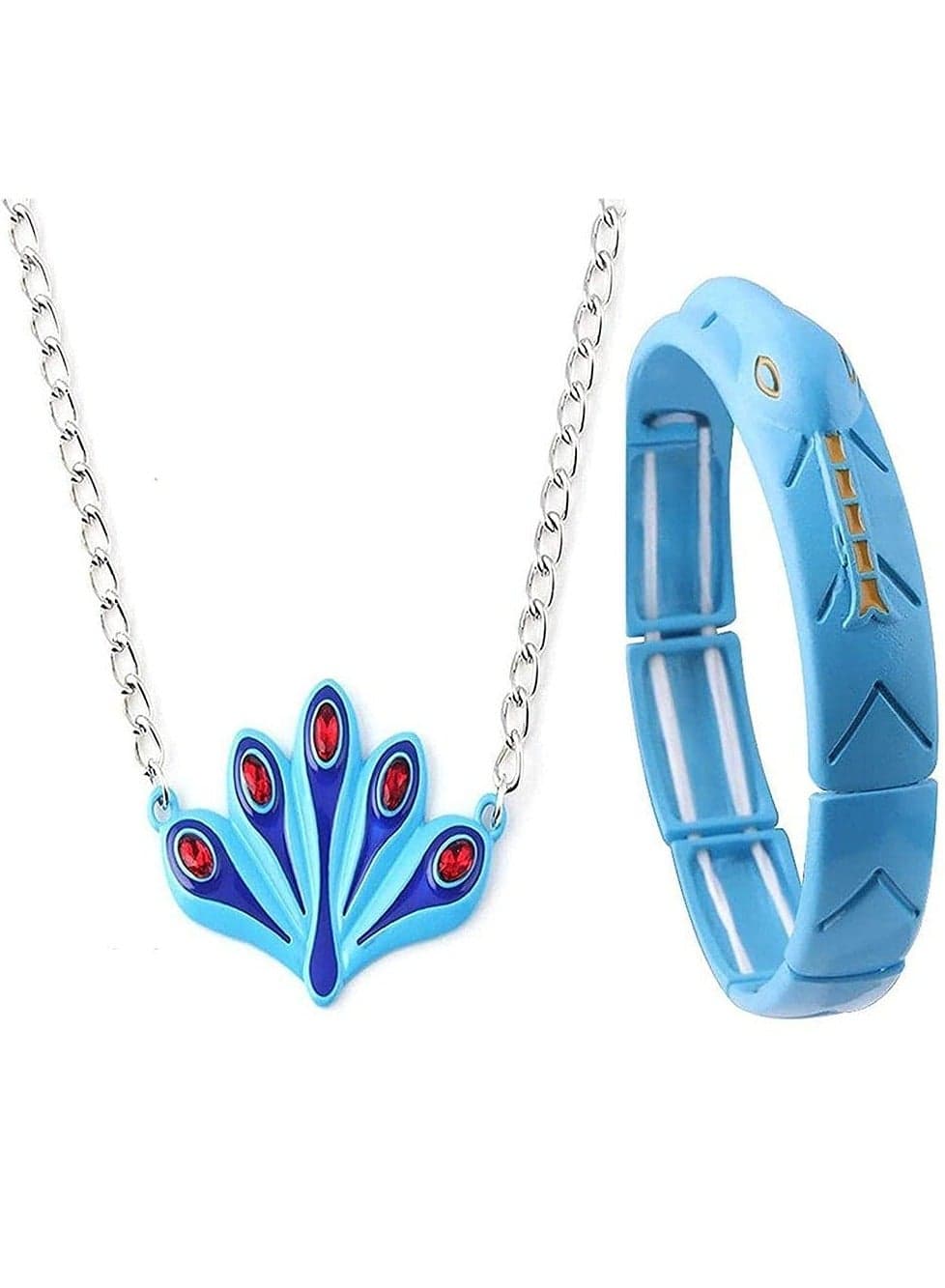 Anime-Inspired Peacock Necklace and Snake Bracelet Set, Trendy Jewelry Gift for Girls Who Love Movies and Games