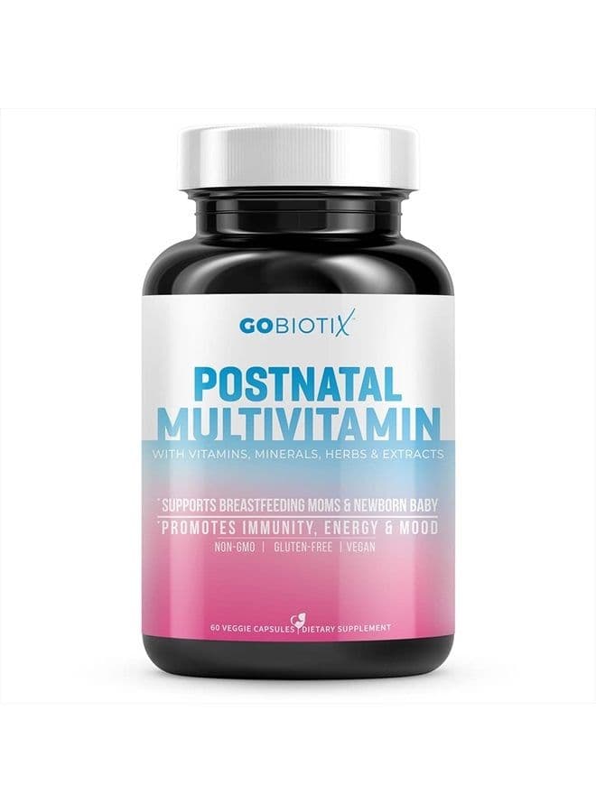 Postnatal Vitamins for Women - Postpartum Essentials with Iron, Calcium, Vitamin D2, C, Zinc & Folic Acid for Pregnant Women - Pre & Post Pregnancy - Daily Multivitamin Capsules, Non-GMO