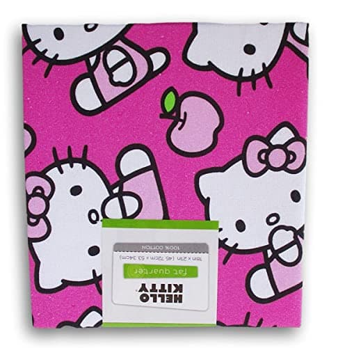 Fat Quarter 100 Cotton for Sewing Crafts 18 x 21 Inches Pink Kitty