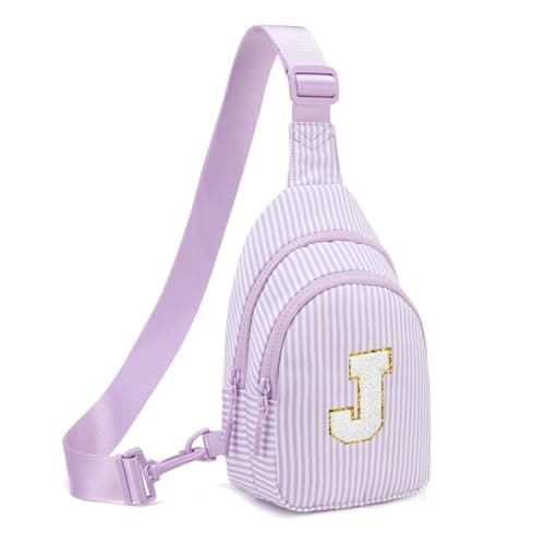 Viverte Gifts for 8 9 10 11 12 13 14 Year Old Girls Sling Bag Crossbody Bags Fanny Pack for Teen Girls Personalized Gifts for Women (Lavender-J)