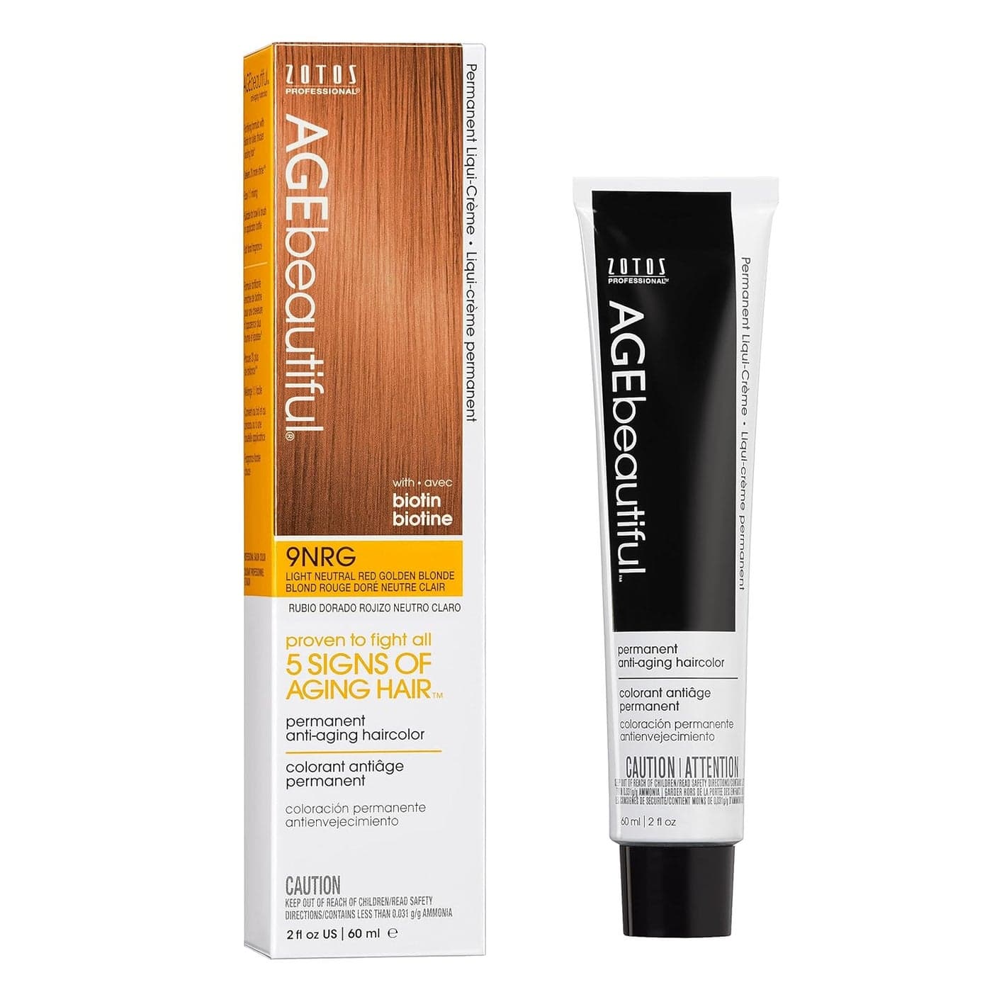 AGE beautiful Permanent Hair Color Dye Liqui Creme | 100% Gray Coverage | Anti-Aging Haircolor | Biotin for Thicker, Fuller Hair | Professional Salon Coloring