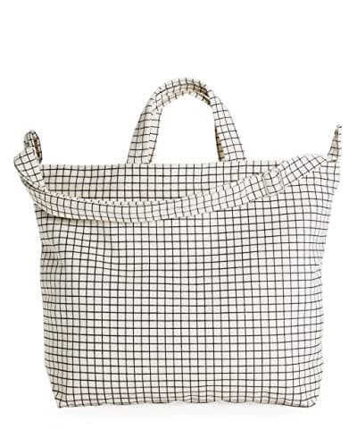 BAGGU Tote Bag, Natural Grid