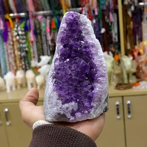 Reiki Crystal Products Amethyst Cluster Geode Crystal Natural Stone Raw Rough 1200 to 1300 Gram