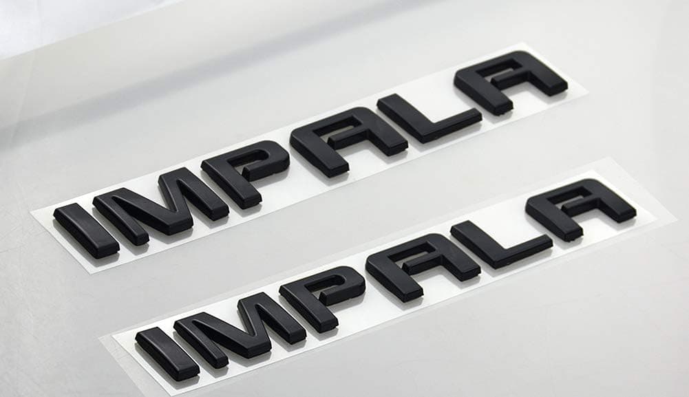 Aimoll Pair Set Impala Trunk Emblems 3D Badges Nameplate Replacement (Gloss Black)