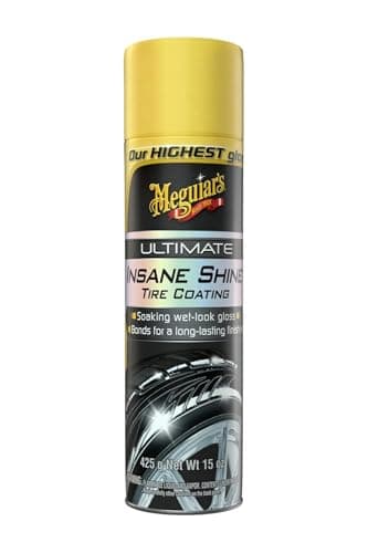 Meguiar's NXT Generation Insane Shine Tire Coating - Advanced High Gloss Tire Shine with Synthetic Polymers to Provide a Mirror-Like Shine and Prevent Browning and Premature Aging, 15 Oz Aerosol