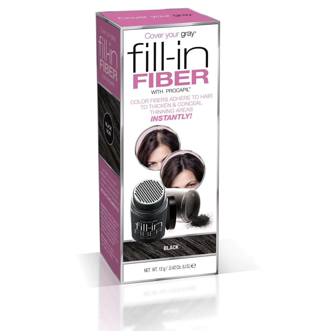 Cover Your Gray Pro FillIn Fibers with Procapil Black