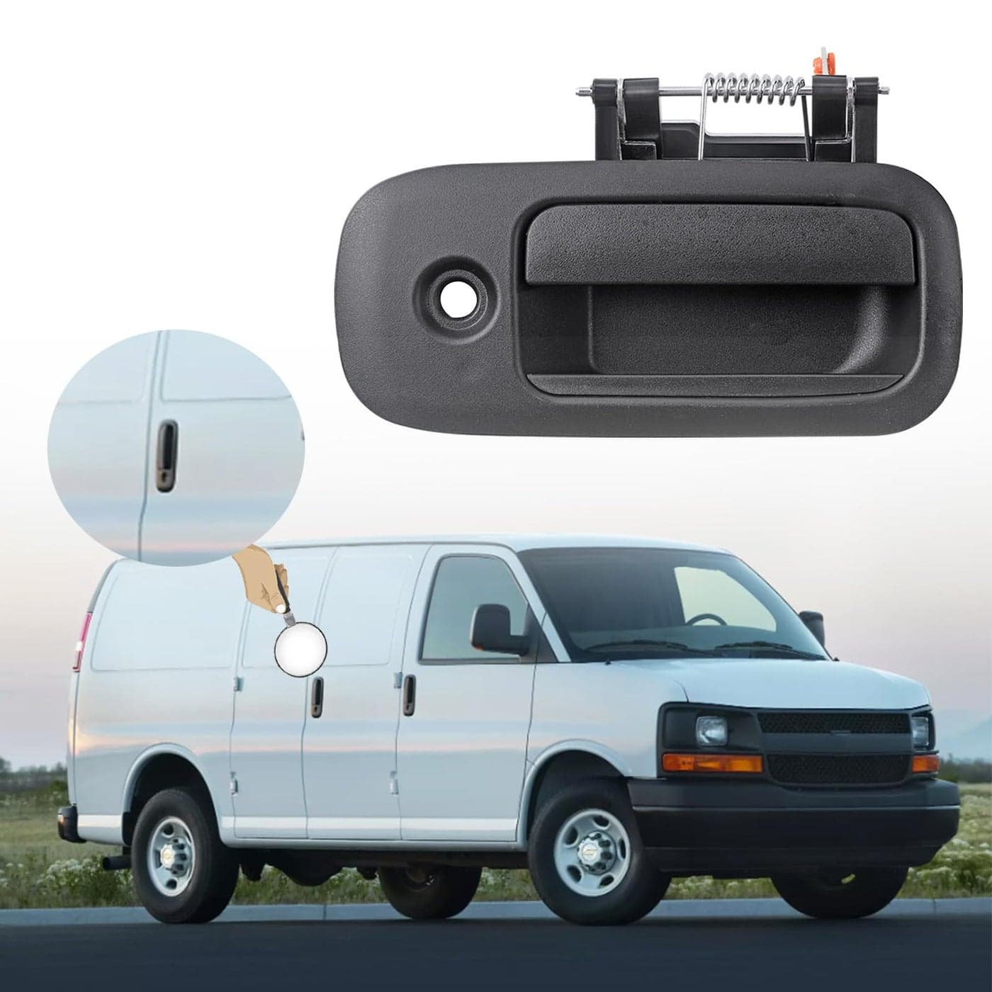 Dtomi Passenger Side Side Sliding Exterior Door Handle Rear Right Compatible with Chevy GMC Vehicle Express Savana 1500 2500 3500 4500 Van 19962009 Replace 83373 10359096 25866275
