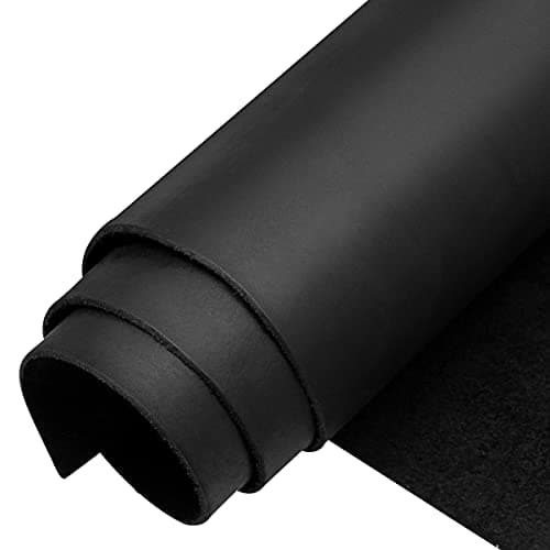 Black Tooling Leather Sheets Square 1.8-2.1mm Thick Genuine Cowhide Full Grain Leather Pieces for Crafts Sewing Hobby Workshop 12"x12"