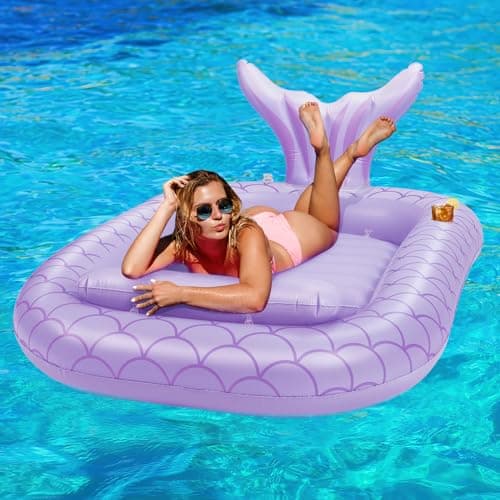 HeySplash Inflatable Tanning Lounger Float - Adults' Swimming Pool Float, Purple