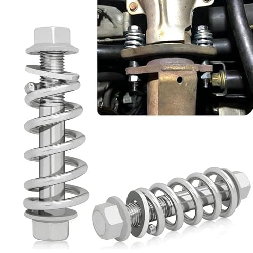 KoiLuvGo 2PCS M10x125 Exhaust Manifold Bolts and Nuts Kit Muffler Repair Kit with Springs Professional Exhaust Flange Bolts for Automotive Exhaust Manifold Gasket Universal for Most Cars