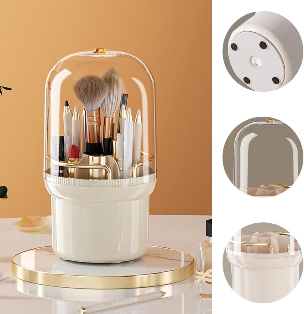 Clefairy Cosmetic Make Up Organiser 360 Rotating Makeup Organiser Rotating Make Up Brush Storage Brush Holder Makeup Brush Container Eyeshadow Brush Lipstick Case Cosmetic Organiser