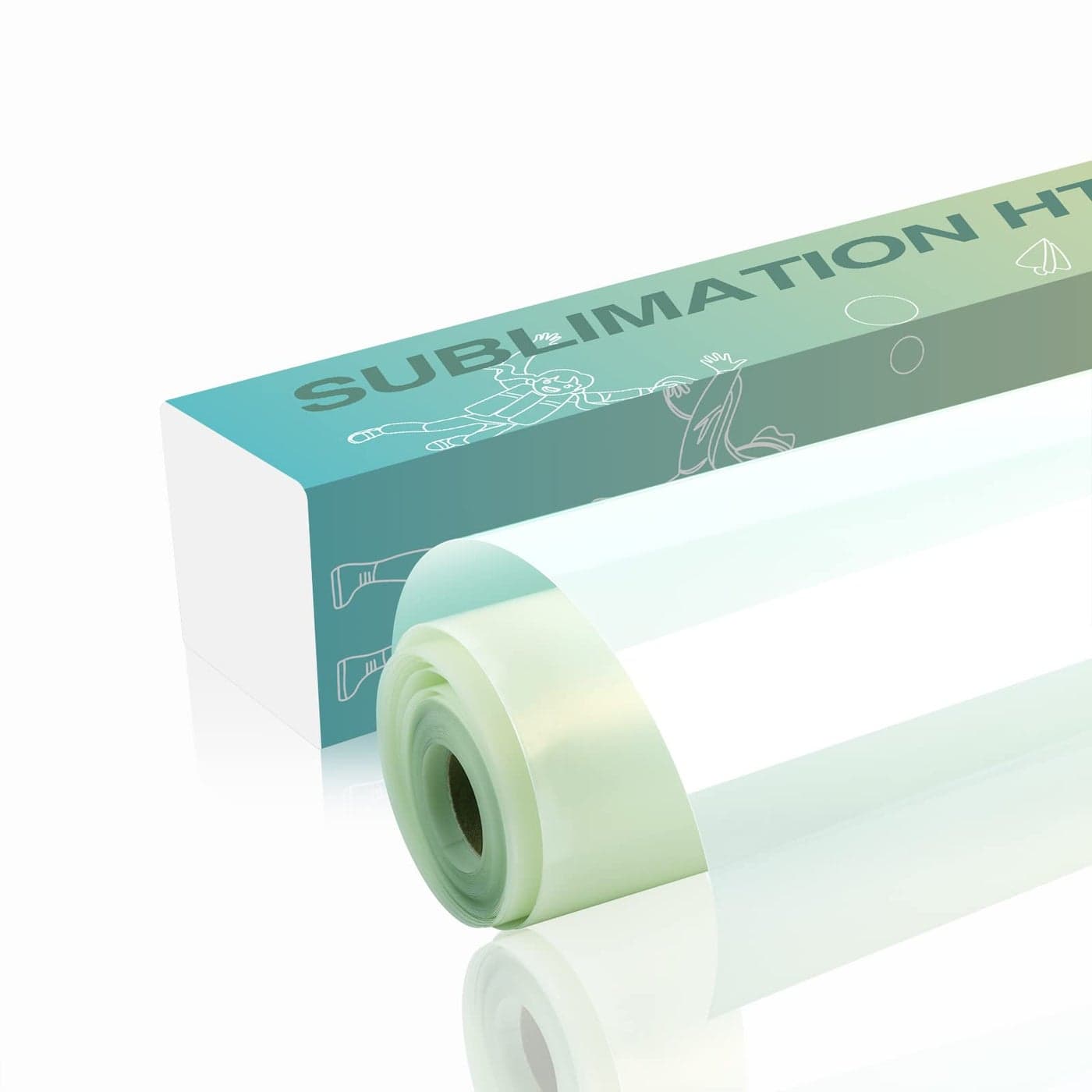 HTVRONT Clear Sublimation HTV Vinyl Glossy 12 X 20FT Sublimation Vinyl High Transfer Rate Bright Smooth Washable HTV for TShirtHatPillowBag