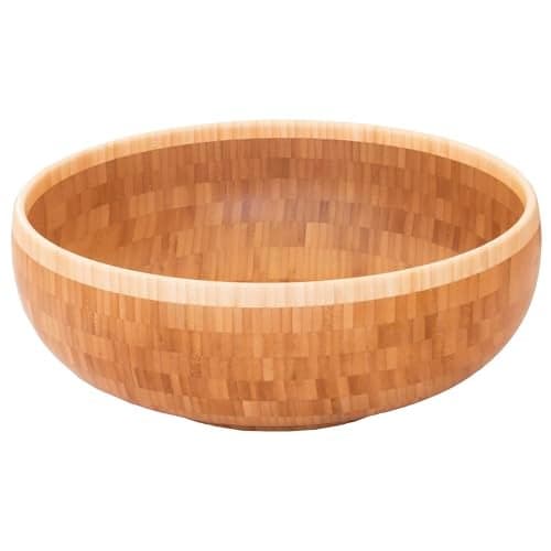 Totally Bamboo Classic Extra-Large Bamboo Serving Bowl, 16" x 16" x 6"