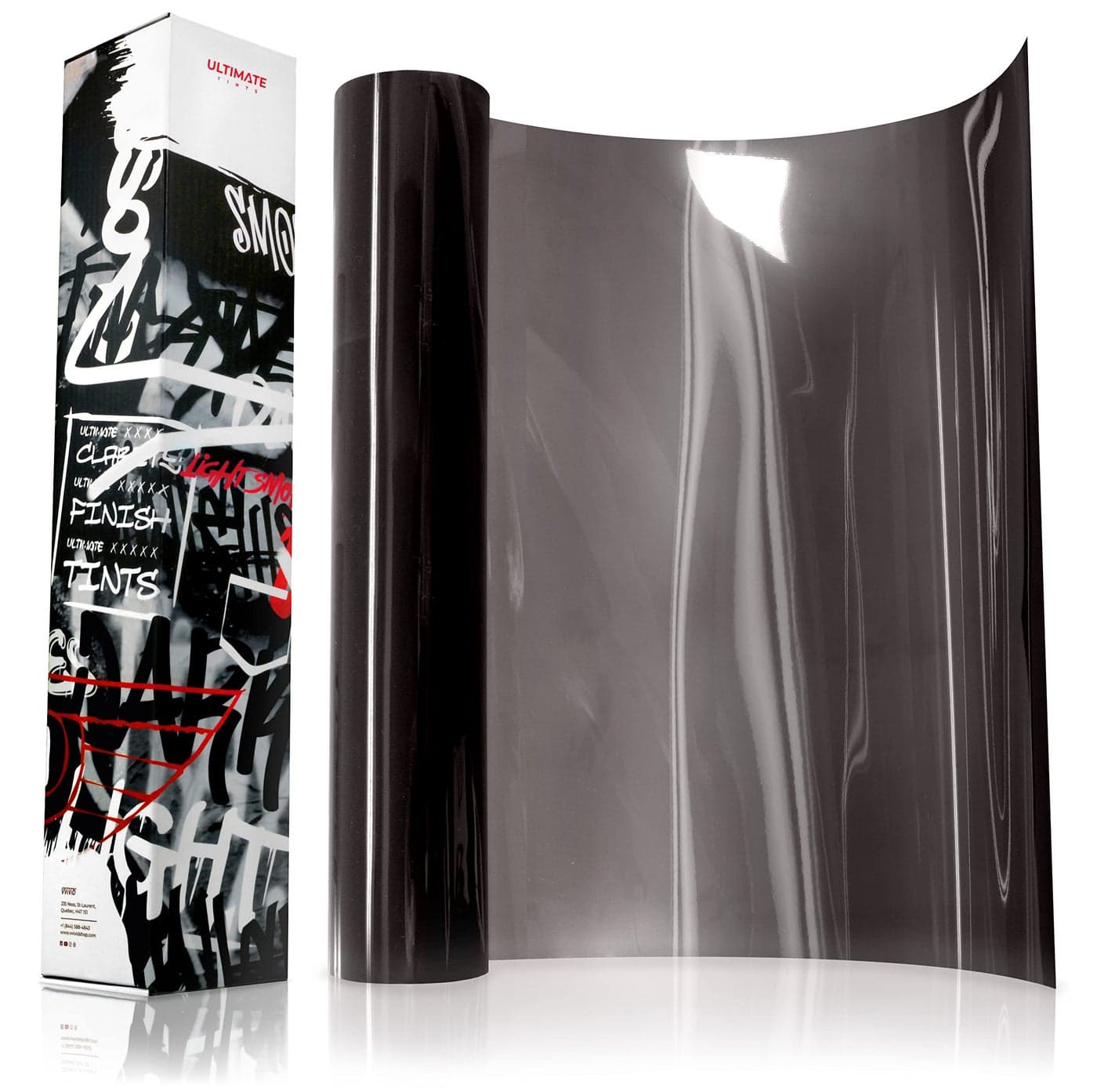 VViViD+ Ultimate Headlight Taillight Tint Vinyl Wrap (16" x 30ft, Light Smoke)