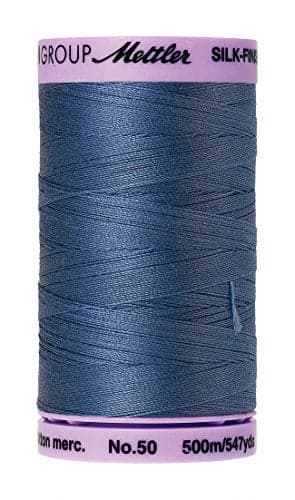 Mettler Silk-Finish Solid Cotton Thread, 547 yd/500m, Smoky Blue