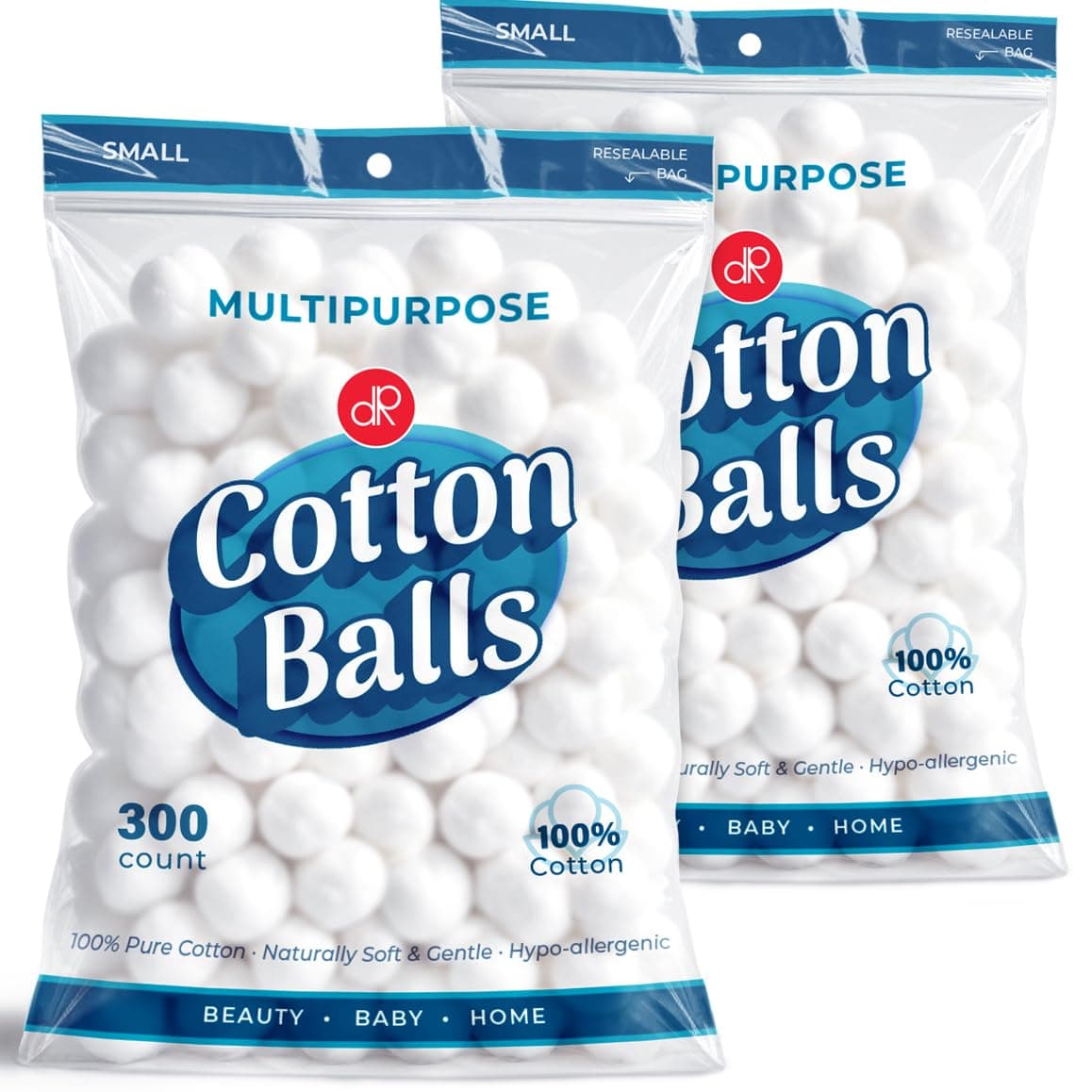 DecorRack 600 ct Small Cotton Balls 100 Pure Natural Cotton for MakeUp Nail Polish Removal Pet Care Soft and Absorbent Pack of 600