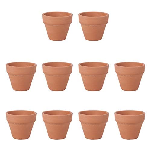 OUNONA 10Pcs Terracotta Pot Clay Ceramic Pottery Planter Cactus Flower Pots Succulent Nursery Small Pots (1.8 x 1.6 Inch)